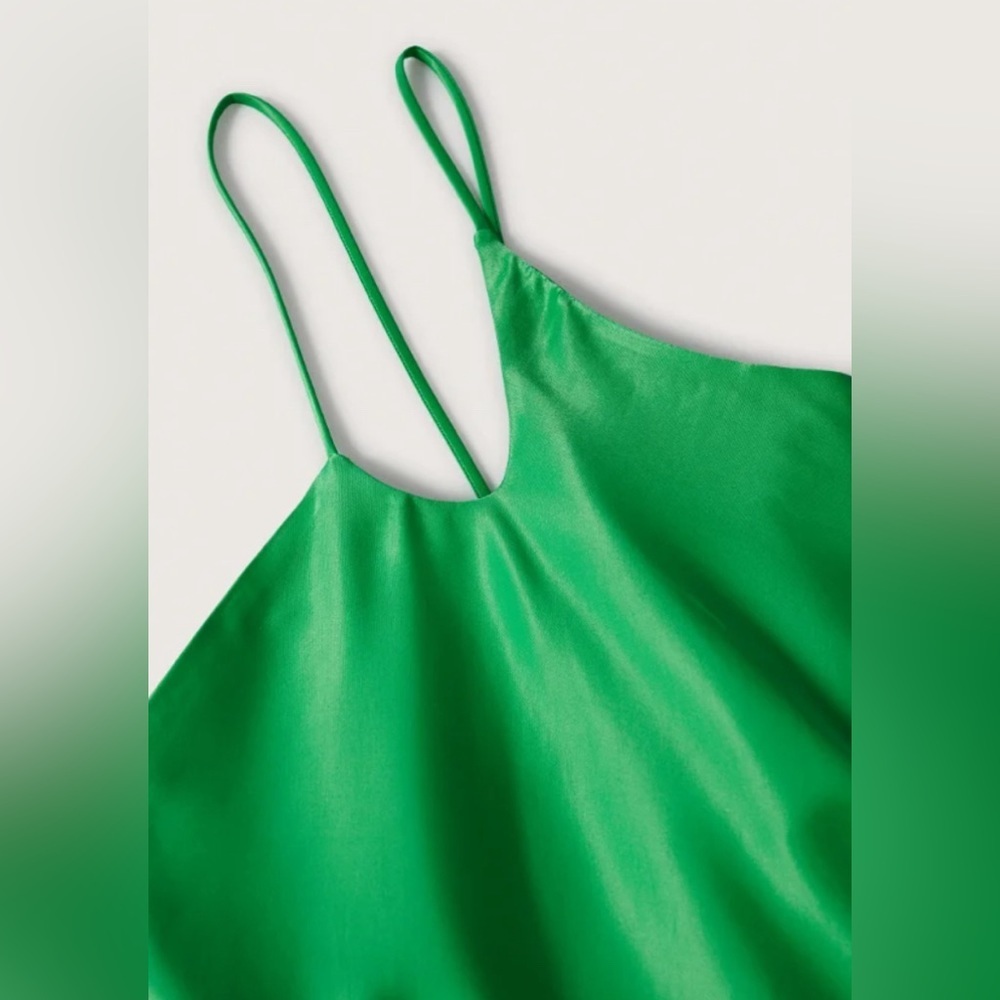 MANGO Asymmetrical Satin Dress, Size M - Picture 7 of 15